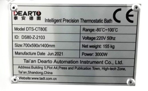 Supporto personalizzato -100C Laboratorio fluido criogenico bagno termostatico per la taratura